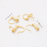 4Pcs Plated Brass Hoop Clip-on Earring Mountings Settings