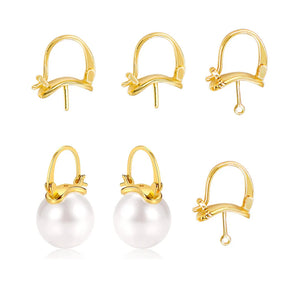 4Pcs Plated Brass Hoop Clip-on Earring Mountings Settings