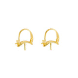 4Pcs Plated Brass Hoop Clip-on Earring Mountings Settings