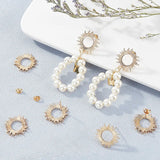 4Pcs Plated Brass Sun Ear Stud Sunshine Celestial Sunburst Earrings