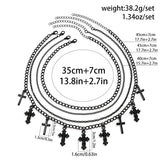 Goth Cross Jesus Tassel Choker Necklace Punk Metal Clavicle Chain