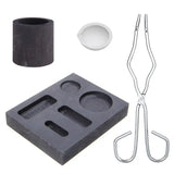 4Pcs Graphite Crucible Set Ingot Mold High Purity Torch Melting Casting Kit