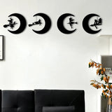 4Pcs Halloween Witch Broom Moon Wall Decor Mold Resin Casting Pendant