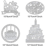 4Pcs Happy Birthday Cake Cutting Dies for DIY Scrapbooking - Matte Platinum