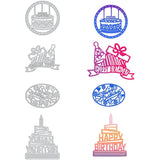 4Pcs Happy Birthday Cake Cutting Dies for DIY Scrapbooking - Matte Platinum