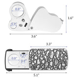 4Pcs Eye Loupe Magnifier Jewelry Glass Loop LED Light