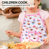 4Pcs Kids Cooking Set Apron Chef Hat for Toddler Dress Up