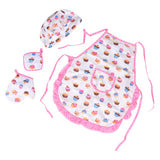 4Pcs Kids Cooking Set Apron Chef Hat for Toddler Dress Up