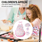 4Pcs Kids Cooking Set Apron Chef Hat for Toddler Dress Up