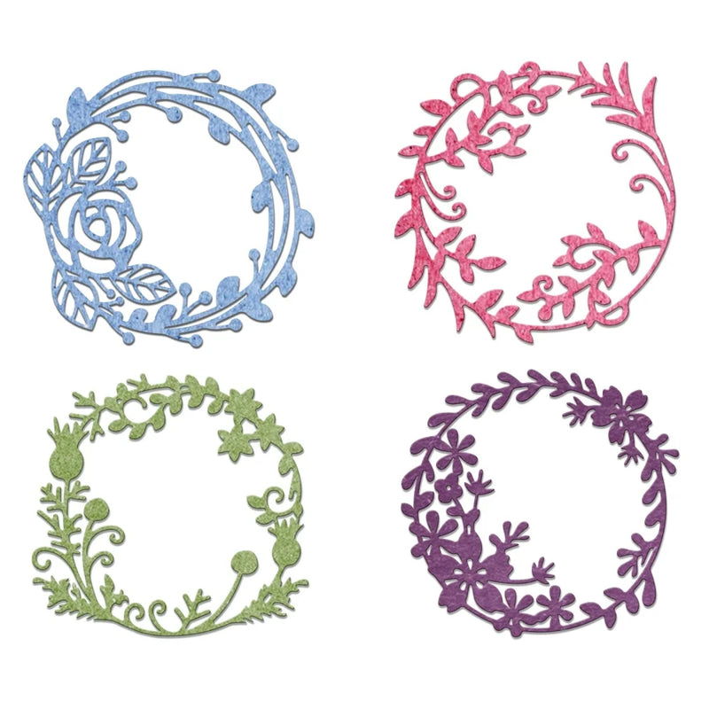 4Pcs Lace Wreath Metal Cutting Dies Scrapbook Embossing Album Paper Card Craft