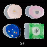 4Pcs Large Wave Round Coaster Mold Silicone Resin Epoxy Cement