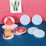 4Pcs Large Wave Round Coaster Mold Silicone Resin Epoxy Cement