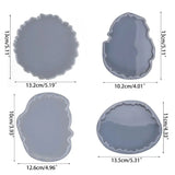 4Pcs Large Wave Round Coaster Mold Silicone Resin Epoxy Cement