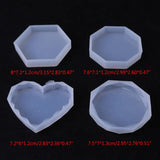 4Pcs Large Wave Round Coaster Mold Silicone Resin Epoxy Cement