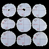 4Pcs Large Wave Round Coaster Mold Silicone Resin Epoxy Cement