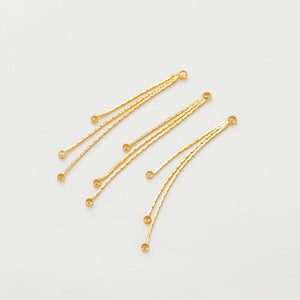 4Pcs 58mm Gold Plated Brass Tassel Charms DIY Earrings Jewelry Making