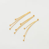 4Pcs 58mm Gold Plated Brass Tassel Charms DIY Earrings Jewelry Making