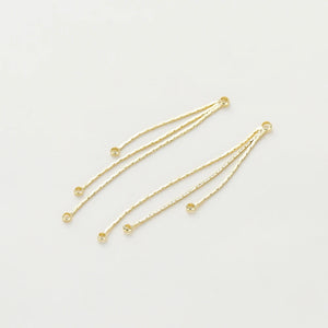 4Pcs 58mm Gold Plated Brass Tassel Charms DIY Earrings Jewelry Making