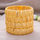 4Pcs/Lot Bangles 24K Ethiopian Arabia Women Dubai Indian African Wedding