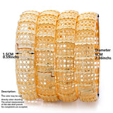 4Pcs/Lot Bangles 24K Ethiopian Arabia Women Dubai Indian African Wedding