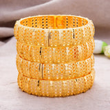 4Pcs/Lot Bangles 24K Ethiopian Arabia Women Dubai Indian African Wedding