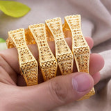 4Pcs/Lot Bangles 24K Ethiopian Arabia Wedding Bangls Bracelet