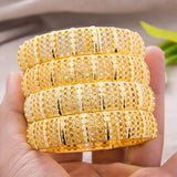 4Pcs/Lot Bangles 24K Ethiopian Arabia Women Dubai Indian African Wedding