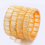 4Pcs/Lot Bangles 24K Ethiopian Arabia Women Dubai Indian African Wedding