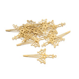 4Pcs Brass Sword Charms w Star Knight's Sword Pendant For DIY Jewelry Making