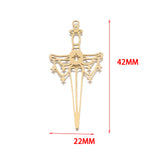 4Pcs Brass Sword Charms w Star Knight's Sword Pendant For DIY Jewelry Making