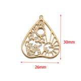 4Pcs Brass Celestial Heart Charms for DIY Earrings Necklace