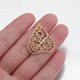 4Pcs Brass Celestial Heart Charms for DIY Earrings Necklace