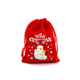 4Pcs Christmas Velvet Bags Drawstring Pouch Xmas Candy Gift Bag