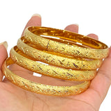 4Pcs/Lot Dubai Bangles for Women Men Ethiopian Bracelets African Jewelry