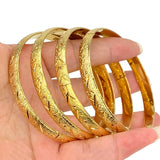 4Pcs/Lot Dubai Bangles for Women Men Ethiopian Bracelets African Jewelry