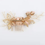 4Pcs Pearl Headpieces Flower Leaf Hair Combs Pins Bridal Hairpins
