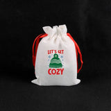4Pcs Jute Bags 10x14 13x18cm Christmas Drawstring Gift Bag Storage Pouches Candy