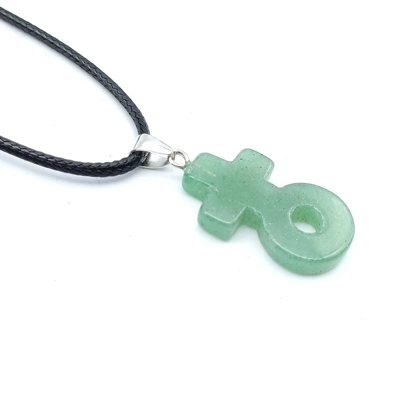 Natural Green Aventurine Couples Pendant for Healing Reiki Necklace