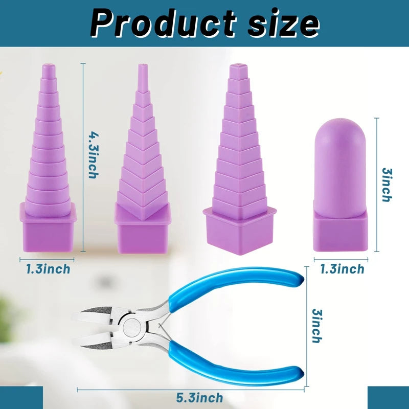 4Pcs Mandrels Jewelry Making Nylon Tip Pliers Oval Square Wire Wrapping Tools