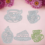 4Pcs Metal Teacup Cake Cutting Stencil Scrapbook Embossing Card Craft Decor