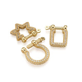 4Pcs Micro Pave CZ D-Ring Anchor Shackle Clasps for Bracelets