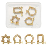 4Pcs Micro Pave CZ D-Ring Anchor Shackle Clasps for Bracelets