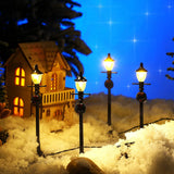 4Pcs Mini Christmas Lamp Post Street Light Decor DIY Village Pathway