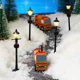 4Pcs Mini Christmas Lamp Post Street Light Decor DIY Village Pathway
