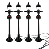 4Pcs Mini Christmas Lamp Post Street Light Decor DIY Village Pathway
