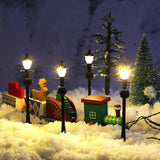4Pcs Mini Christmas Lamp Post Street Light Decor DIY Village Pathway
