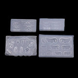 4Pcs Heart Resin Earring Pendant Mold Nail Art Silicone Mold