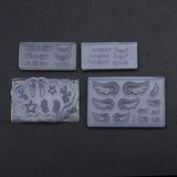 4Pcs Heart Resin Earring Pendant Mold Nail Art Silicone Mold