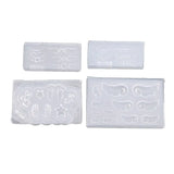 4Pcs Heart Resin Earring Pendant Mold Nail Art Silicone Mold