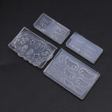4Pcs Heart Resin Earring Pendant Mold Nail Art Silicone Mold